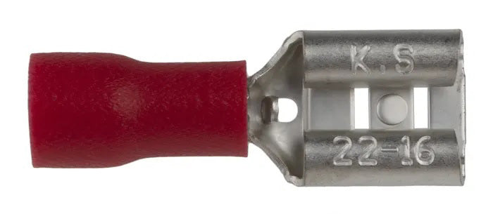 .25" (6.35mm) Female Disconnect 22-16 AWG Crimp Terminal 25pcs