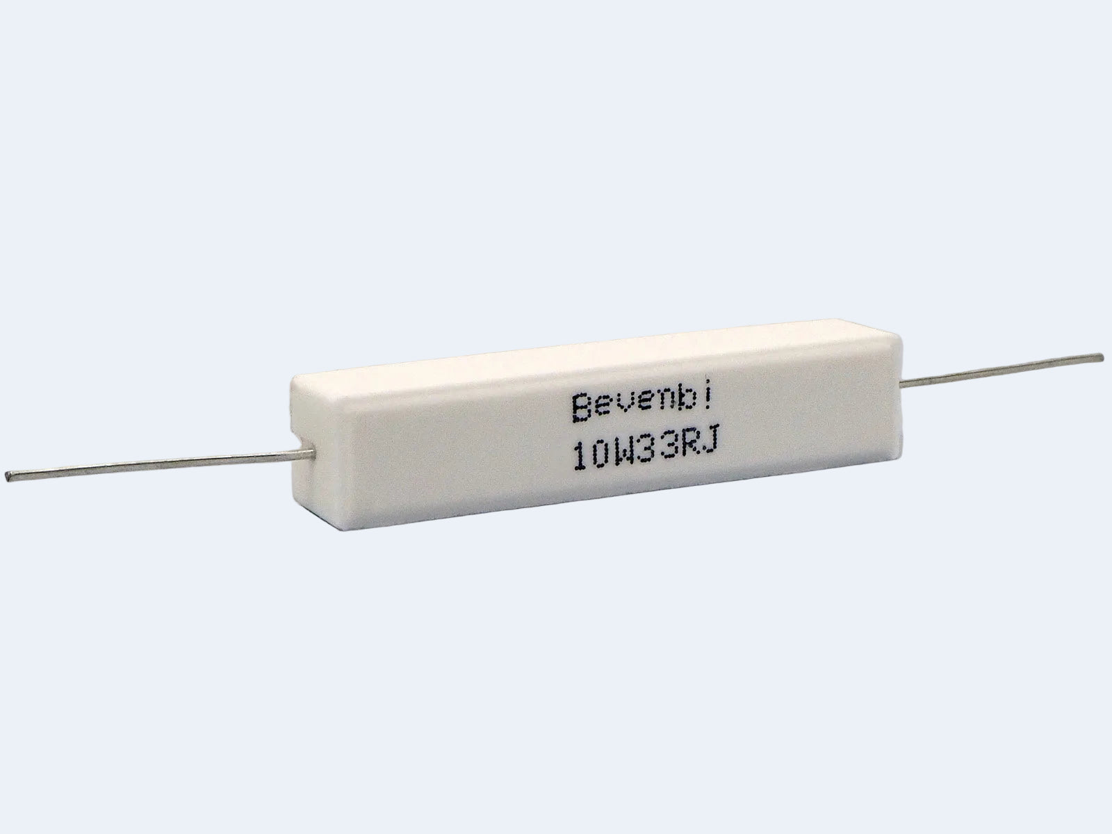 A Bevenbi 10 watt 33 ohm resistor used in speakers.