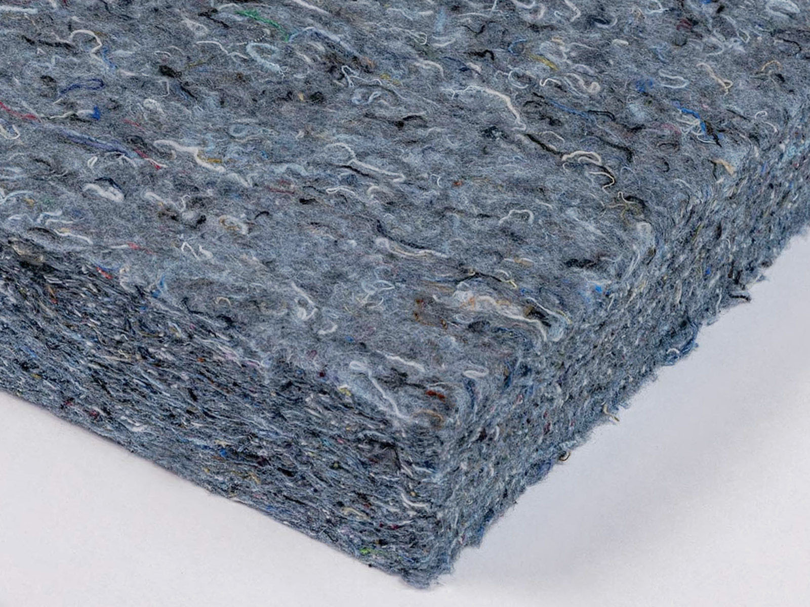 Close up picture of denim insulation damping material used in speaker cabinets.