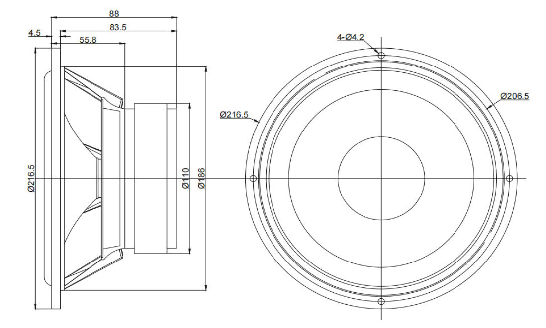 Denovo Audio 8” Aluma AS216-8 Woofer 8 ohm