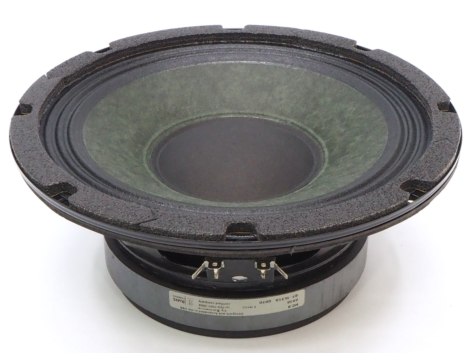 Eminence Beta-8 woofer with custom cone for use in home theater speaker kits.
