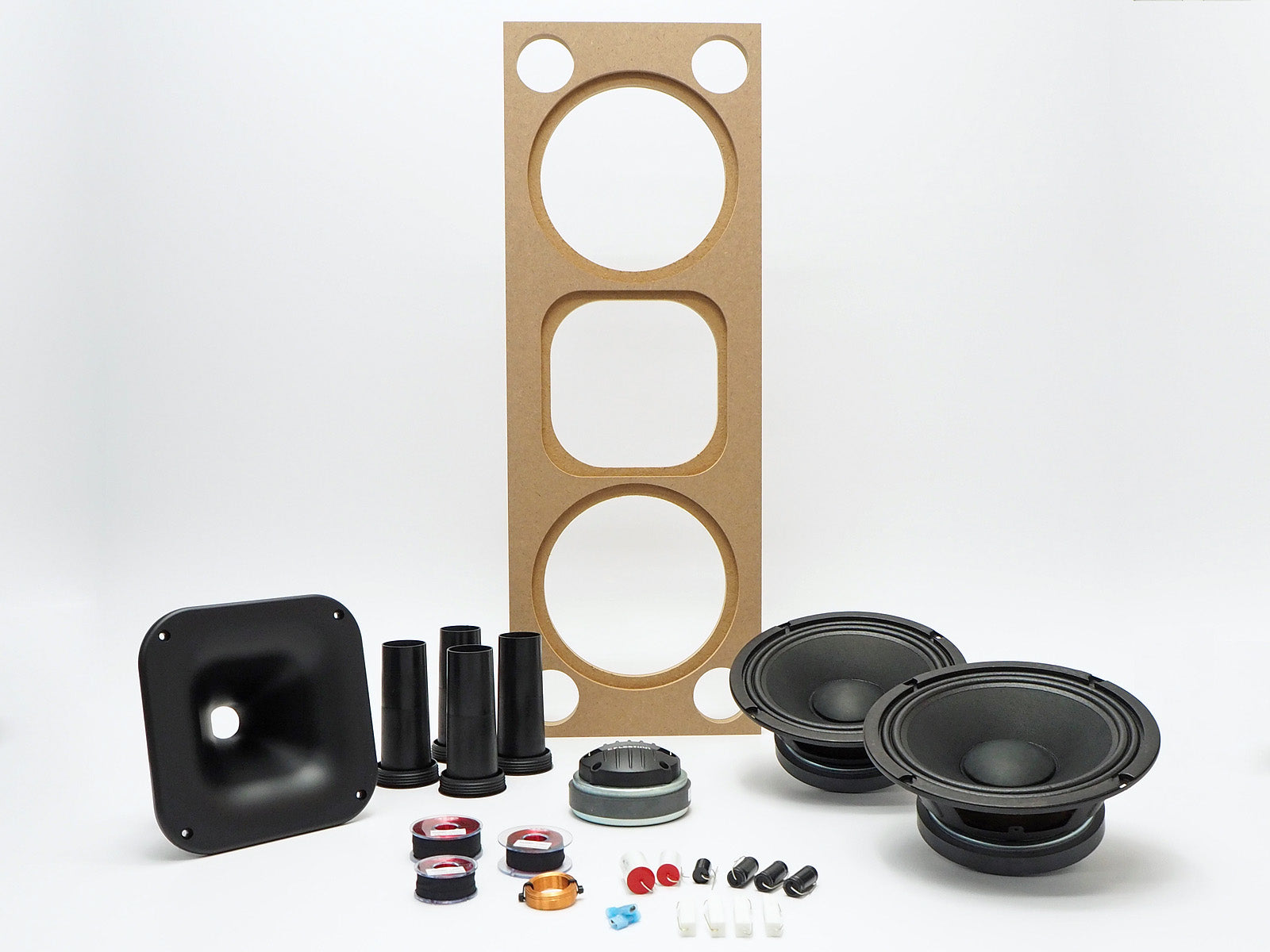 A DIY home theater tower speaker that uses two 8" woofers.