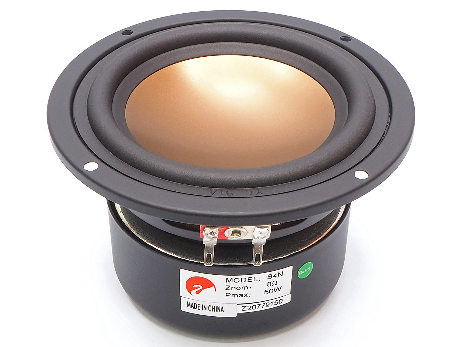 A 4" HiVi BN midbass woofer used in DIY speaker kits.