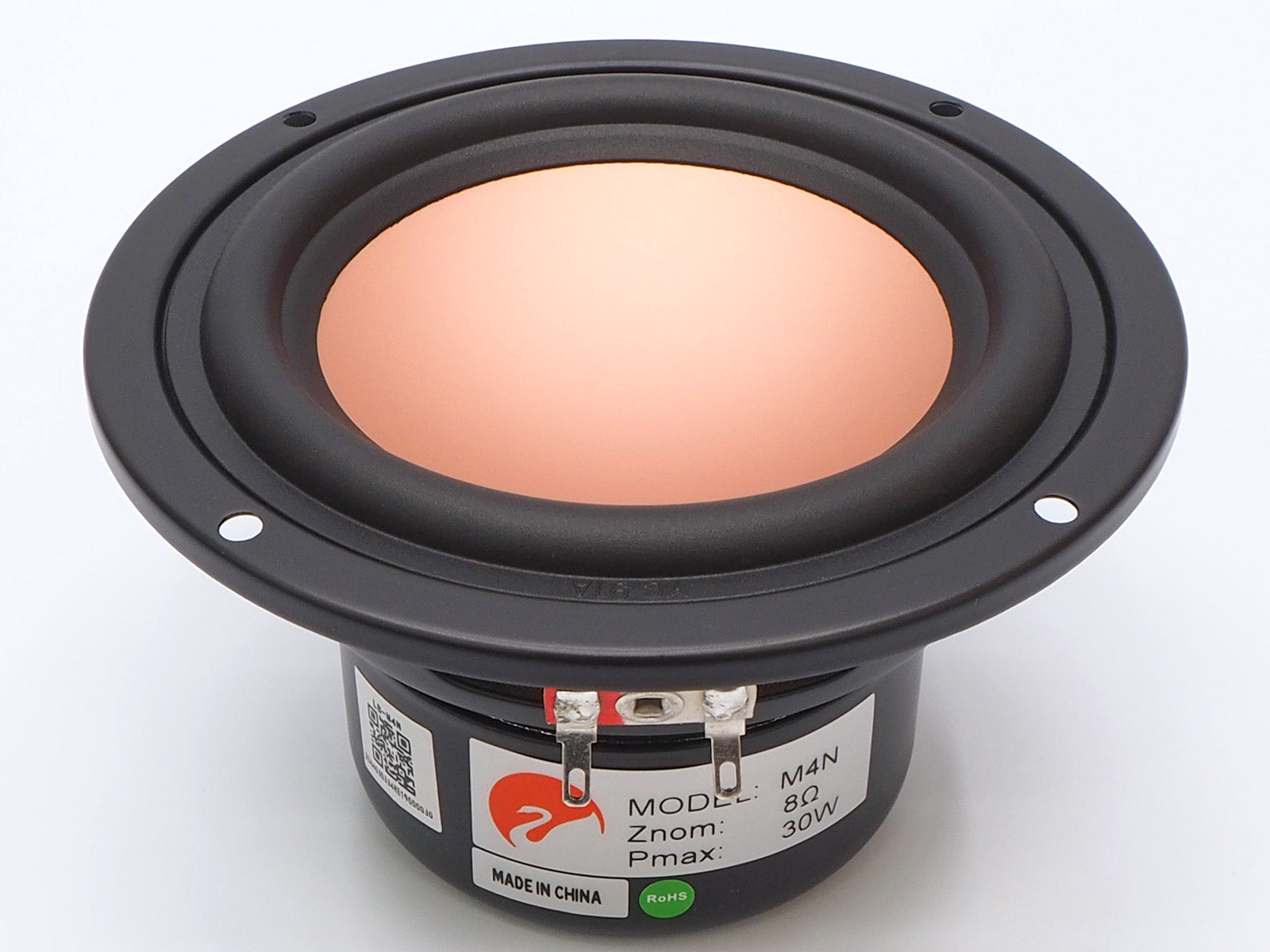 Apicture of the HiVi M4N with copper colored aluminum cone used in DIY speaker kits.
