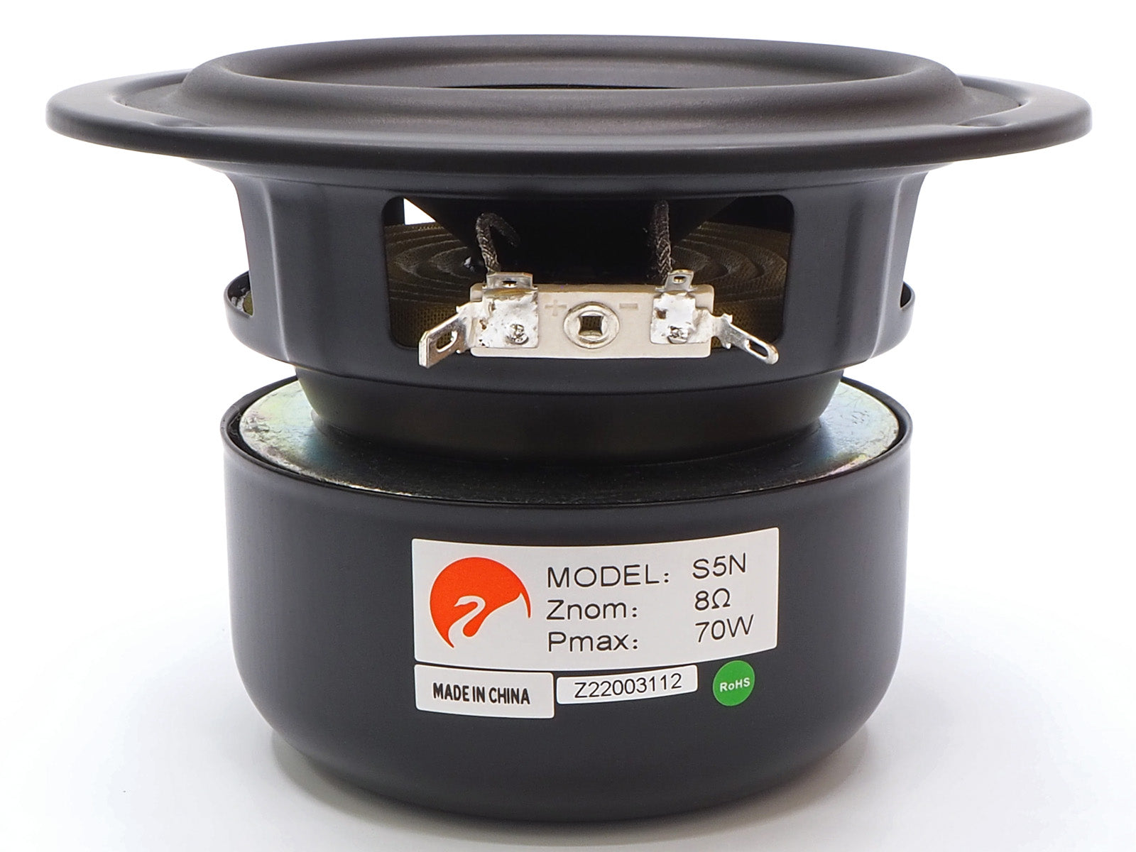 A HiVi S5N midbass woofer used in DIY audio speaker kits.