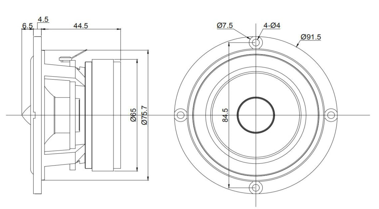 Denovo Audio PS92-8 Point Source 3-1/2" Full Range Woofer 8 Ohm