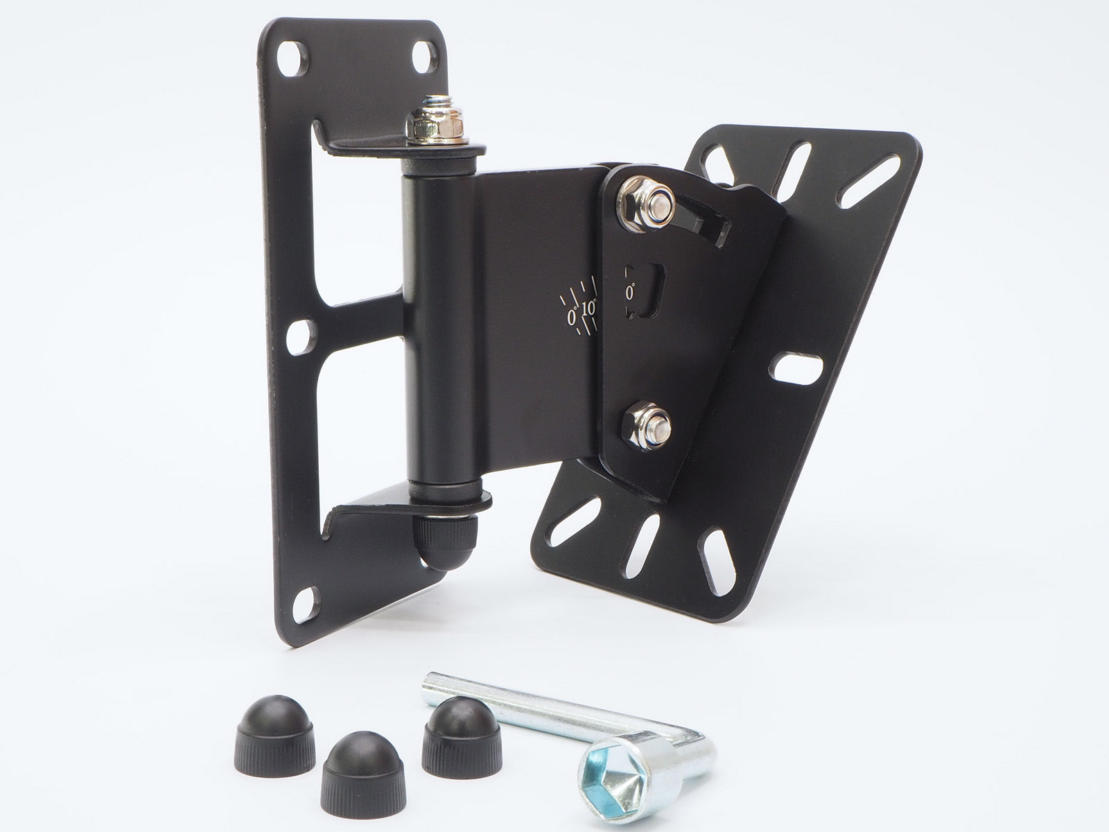 An adjustable speaker wall mount.