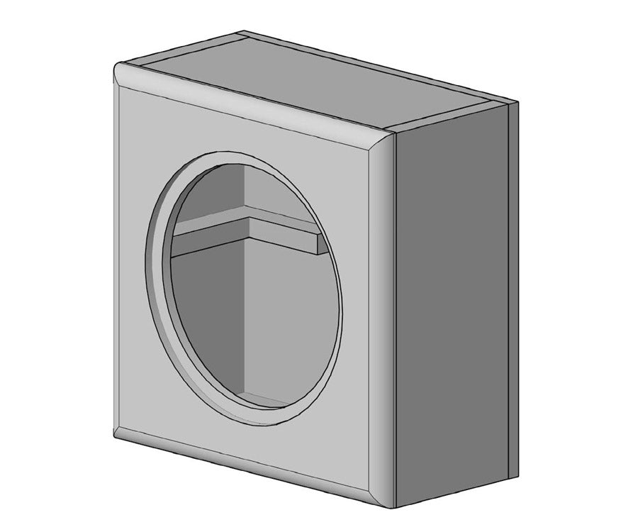 A cabinet designed for Atmos or surround sound speakers.