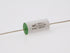 A Bevenbi MKPA-J 3% capacitor, 0.22uF, with a white body, green end cap, and thin metal leads, shown on a clean white background.