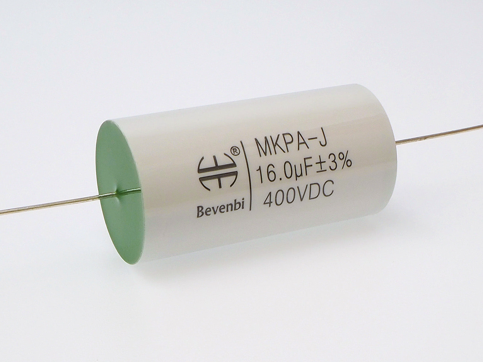 A 16uF 3% 400V capacitor made by Bevenbi