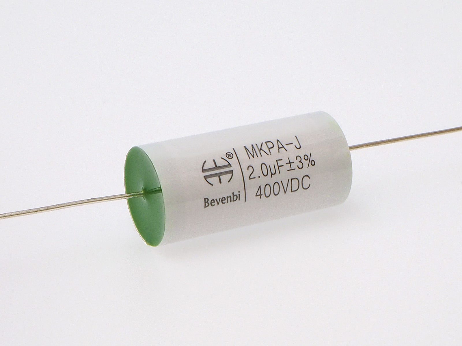 A 3% tolerance Bevenbi 2.0uF capacitor used in crossover networks.
