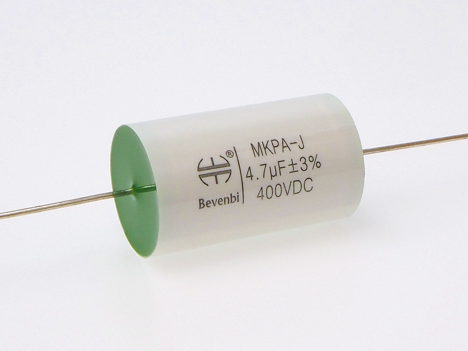 A 4.7uF capacitor with 3% tolerance and 400V rating made by Bevenbi.